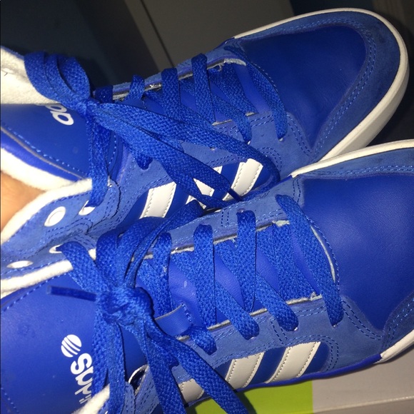 bright blue adidas shoes